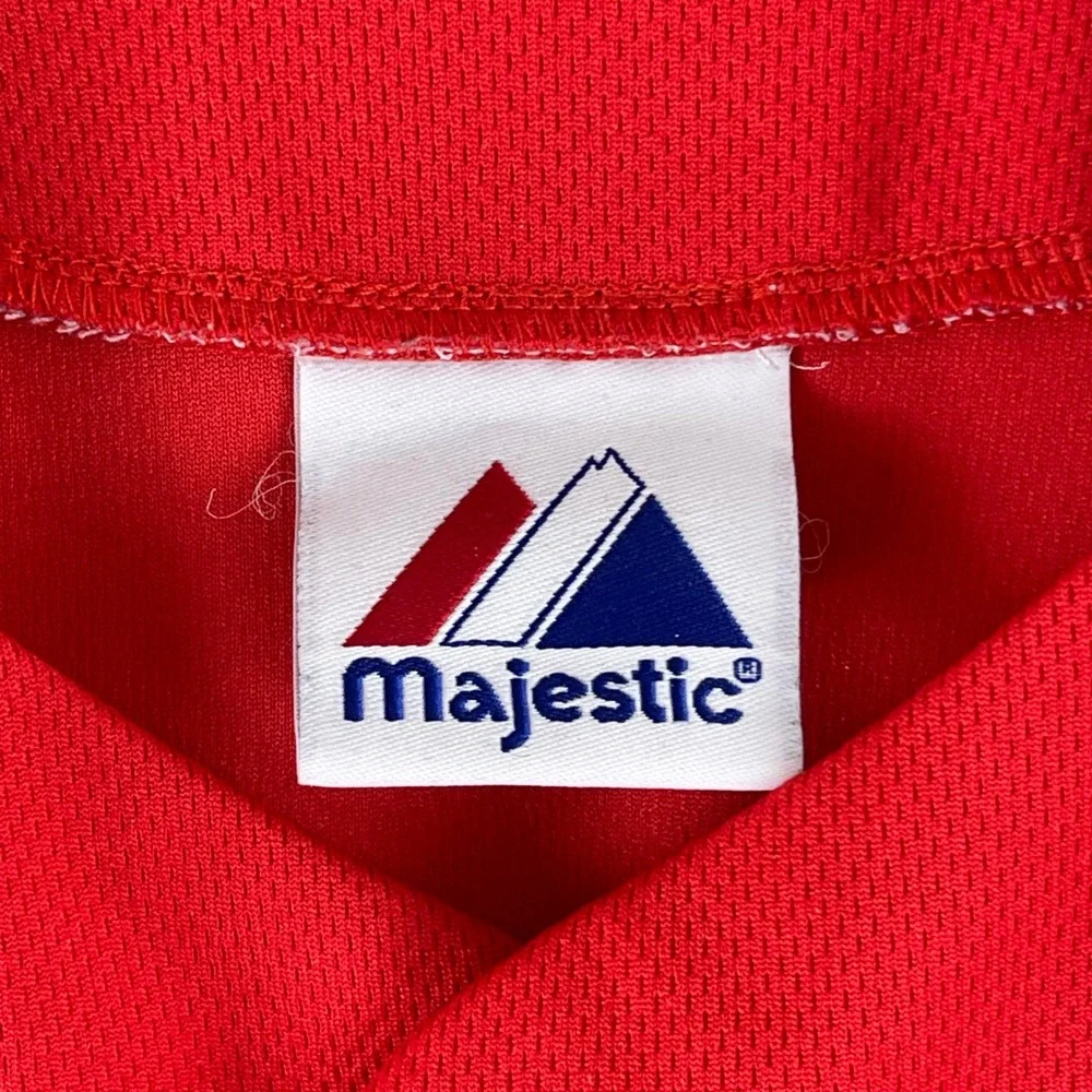 Majestic Red Sox‎ Youth L Red Dustin Pedroia 15 Baseball Jersey Polyester Henley